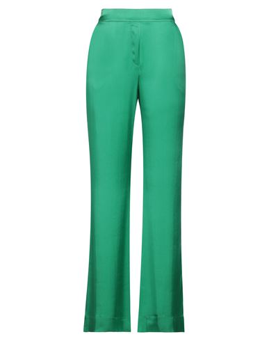 Nocold Woman Pants Emerald Green Size L Acetate, Silk