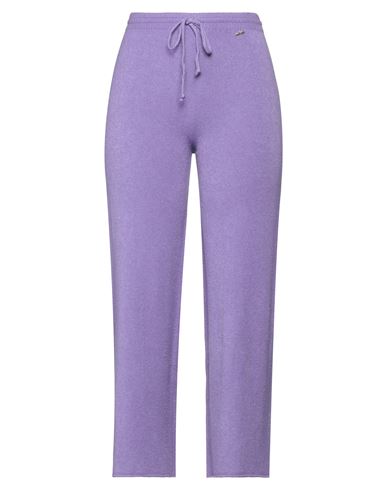 No-nà Woman Cropped Pants Purple Size S Viscose, Polyester, Polyamide
