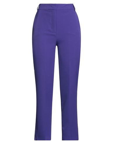 Hanita Woman Pants Purple Size 14 Polyester, Elastane In Blue