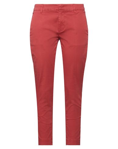 Dondup Woman Pants Brick Red Size 25 Cotton, Elastane
