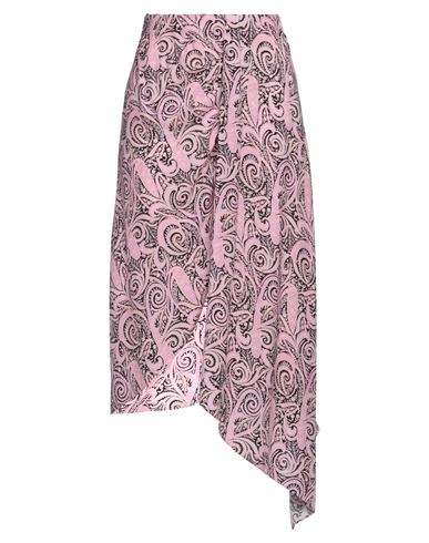 Maje Printed Viscose Asymmetric Skirt In Pink