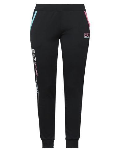 EA7 EA7 WOMAN PANTS BLACK SIZE L COTTON, POLYESTER