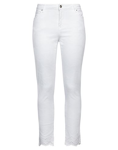 Fracomina Woman Pants White Size 25 Cotton, Elastane