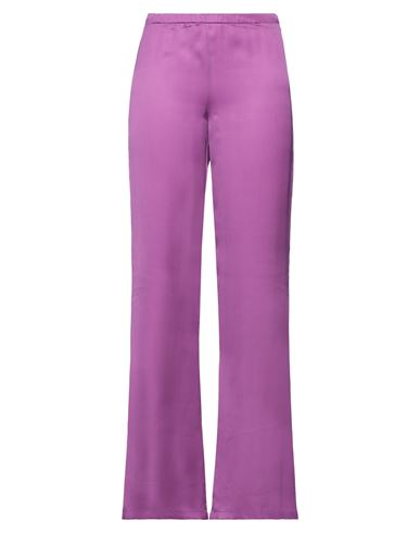 Fusioni Woman Pants Purple Size S Bamboo, Modal