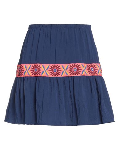 Cotazur Woman Mini Skirt Blue Size S Viscose, Nylon