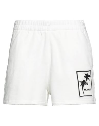 MONCLER MONCLER WOMAN SHORTS & BERMUDA SHORTS IVORY SIZE S COTTON, POLYAMIDE