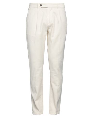 Camouflage Ar And J. Man Pants Ivory Size 35 Cotton, Linen, Elastane In White