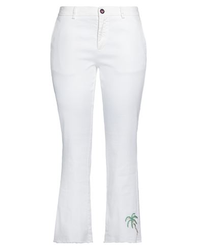 I Love Mp Woman Jeans White Size 27 Linen, Cotton, Elastane