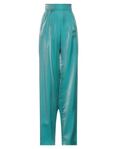 Siste's Woman Pants Turquoise Size L Viscose, Polyester In Blue