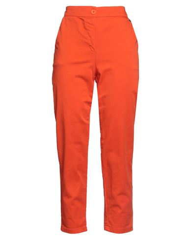 Souvenir Woman Pants Orange Size Xs Cotton, Elastane