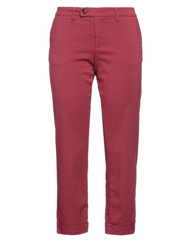 True Nyc Woman Pants Garnet Size 30 Cotton, Viscose, Elastane In Red