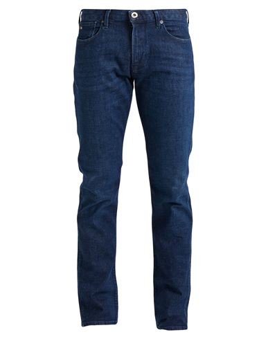 Emporio Armani Man Jeans Blue Size 34w-32l Cotton, Polyester, Elastane