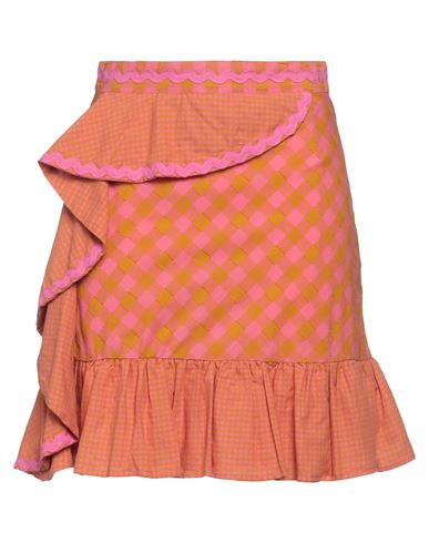 Manoush Woman Mini Skirt Orange Size 2 Cotton