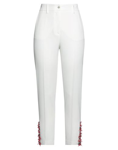 Blumarine Woman Pants Off White Size 6 Polyester, Elastane, Glass, Pvc - Polyvinyl Chloride, Elastic