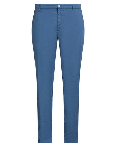 Mason's Man Pants Navy Blue Size 40 Linen, Cotton, Elastane In Navy Blue