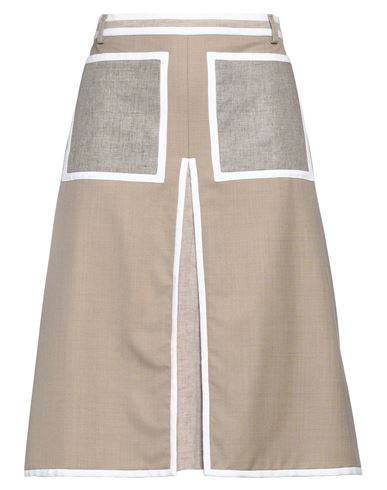 Burberry Woman Midi Skirt Camel Size 8 Virgin Wool, Cashmere In Beige