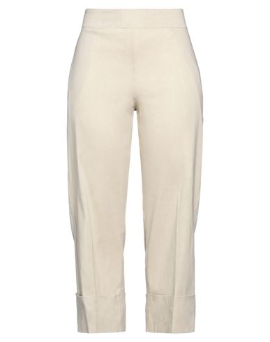 D-exterior D. Exterior Woman Pants Ivory Size 8 Viscose, Polyester, Polyamide, Linen, Elastane In White