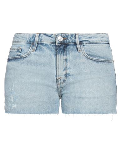 Frame Woman Denim Shorts Blue Size 27 Cotton, Tencel, Elastane