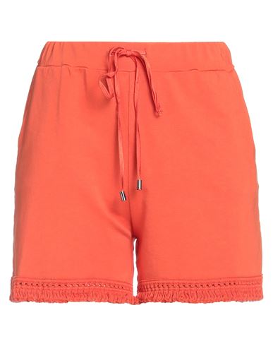 Nanà Italian Heart Woman Shorts & Bermuda Shorts Orange Size L Cotton, Elastane