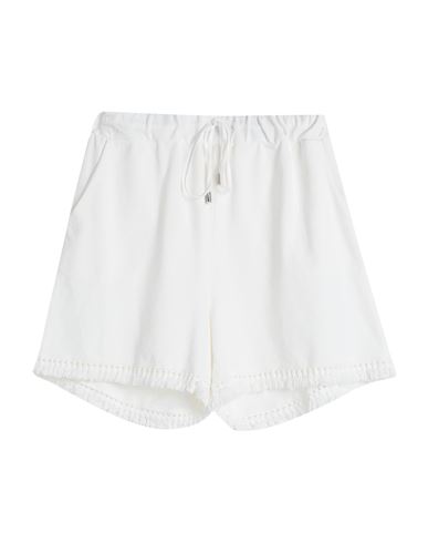 Nanà Italian Heart Woman Shorts & Bermuda Shorts White Size M Cotton, Elastane