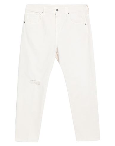 Shop True Nyc Woman Jeans Ivory Size 26 Cotton, Elastane, Bovine Leather In White