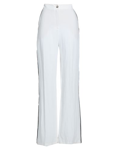 Access Fashion Woman Pants White Size Xl Rayon, Linen