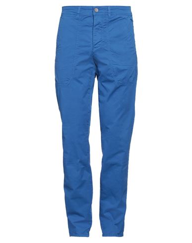 Shop Jeckerson Man Pants Bright Blue Size 30 Cotton, Elastane