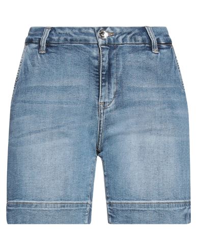 Take-two Woman Denim Shorts Blue Size 24 Cotton, Polyester, Rayon, Elastane