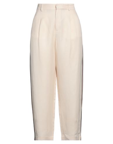 Hanita Woman Pants Beige Size 8 Polyester, Elastane, Viscose, Linen