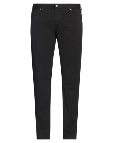 Emporio Armani Man Pants Black Size 28w-32l Cotton, Elastane In Black