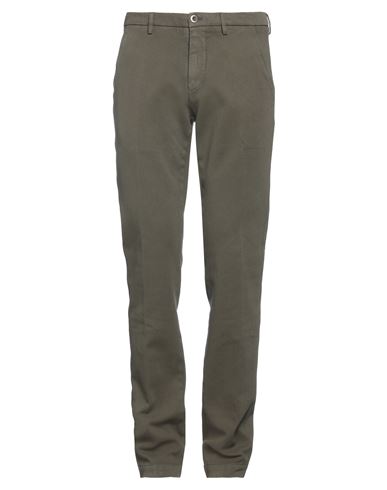 Powell Man Pants Dark Green Size 34 Cotton, Elastane In Green