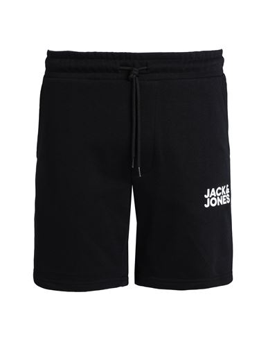 Jack & Jones Man Shorts & Bermuda Shorts Black Size L Organic Cotton, Polyester, Cotton