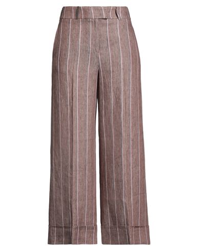 Peserico Woman Pants Brown Size 6 Linen