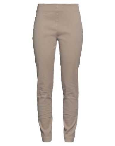 120% Lino Woman Pants Beige Size 4 Cotton, Linen, Elastane
