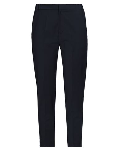 120% Lino Woman Pants Midnight Blue Size 10 Wool, Polyester, Elastane In Navy Blue