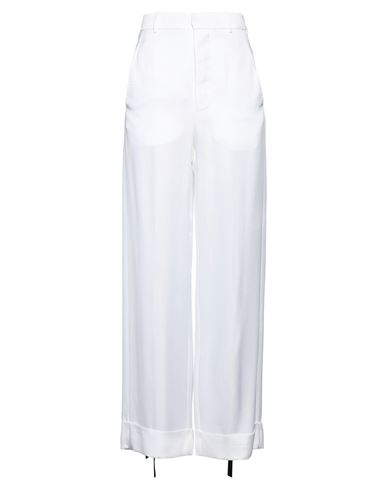 Shop Ann Demeulemeester Woman Pants White Size 10 Cupro