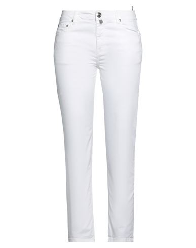 120% Lino Woman Pants White Size 32 Cotton, Linen