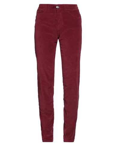 120% Lino Woman Pants Burgundy Size 4 Cotton, Elastane In Red