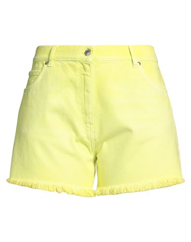 Msgm Woman Denim Shorts Lime Green Size 10 Cotton In Green