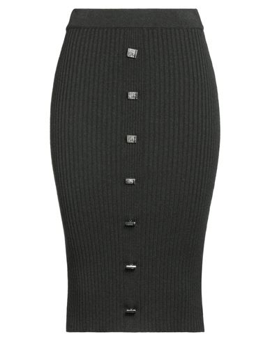 Giuseppe Di Morabito Woman Midi Skirt Dark Green Size 4 Merino Wool, Silk, Cashmere In Black