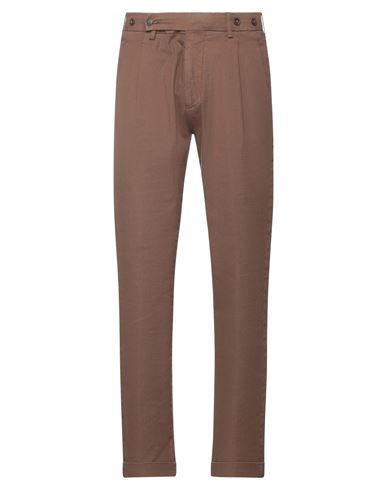 Berwich Man Pants Brown Size 26 Cotton, Linen, Elastane In Brown