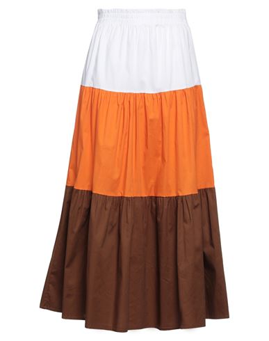 Berna Woman Maxi Skirt Orange Size Onesize Cotton, Elastane