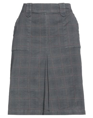 120% Lino Woman Mini Skirt Lead Size 6 Cotton, Linen, Elastane In Grey