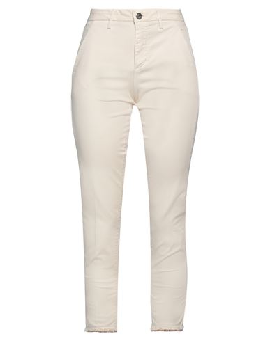 Kocca Woman Pants Cream Size 27 Cotton, Elastane In White