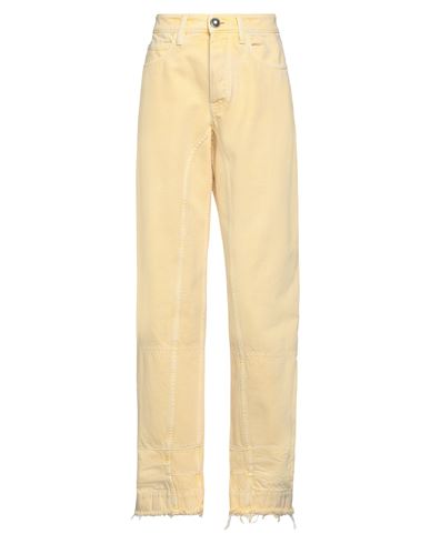 Jil Sander Woman Denim Pants Light Yellow Size 34 Cotton