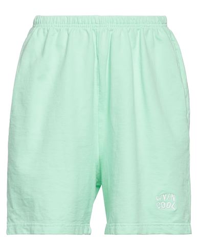 Livincool Woman Shorts & Bermuda Shorts Acid Green Size S Cotton