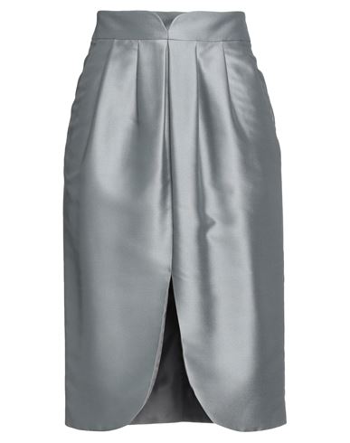 Giorgio Armani Woman Midi Skirt Grey Size 12 Virgin Wool, Elastane