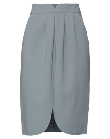 Shop Giorgio Armani Woman Midi Skirt Grey Size 12 Virgin Wool, Elastane