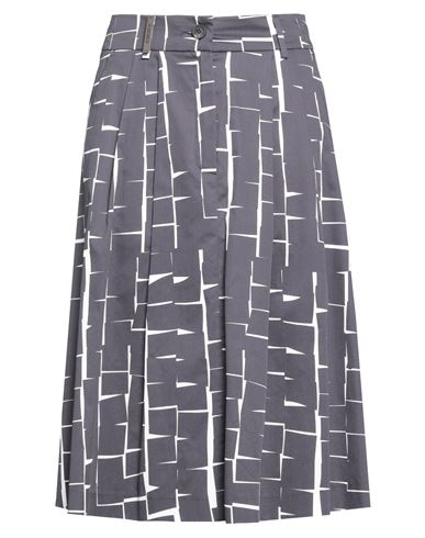 Peserico Woman Midi Skirt Steel Grey Size 10 Cotton, Elastane