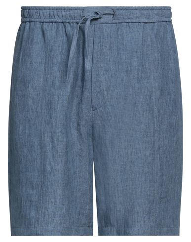 Emporio Armani Man Shorts & Bermuda Shorts Slate Blue Size 34 Linen